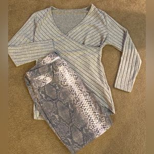 L&B Lucky & Blessed Skinny Snakeskin Print Pants